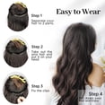 thumbnail image 4 of DssengInvisible Wire Hair Extensions with Transparent Headband Adjustable Size 4 Secure Clips Long Wavy Highlight Hairpiece 20 Inch Balayage Dark Brown to Chestnut for Women, 4 of 7