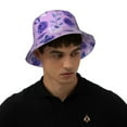 thumbnail image 6 of Daiia Violet Pattern Bucket Hat - Trendy Cotton Sun Hat for Beach, Golf, Fishing - Fun Outdoor Vacation Boonie for Men and Women, 6 of 9