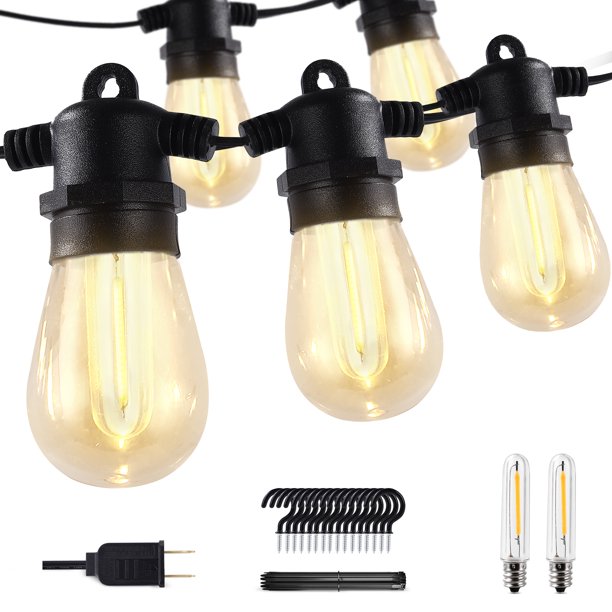 S14 Led Outdoor String Lights, Dimmable Edison Shatterproof Bulbs, 96FT Patio Lights ETL