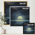 thumbnail image 4 of Designart 'Super Moon Over The Blue Sea' Nautical & Coastal Framed Canvas Wall Art Print, 4 of 5