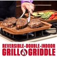 Gotham Steel Indoor Reversible Grill and Griddle Pan Fits Gas, Electric & Glass Stovetops