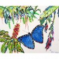 thumbnail image 1 of Betsy Drake DM450 Morpho & Flowers Door Mat, Small, 1 of 4