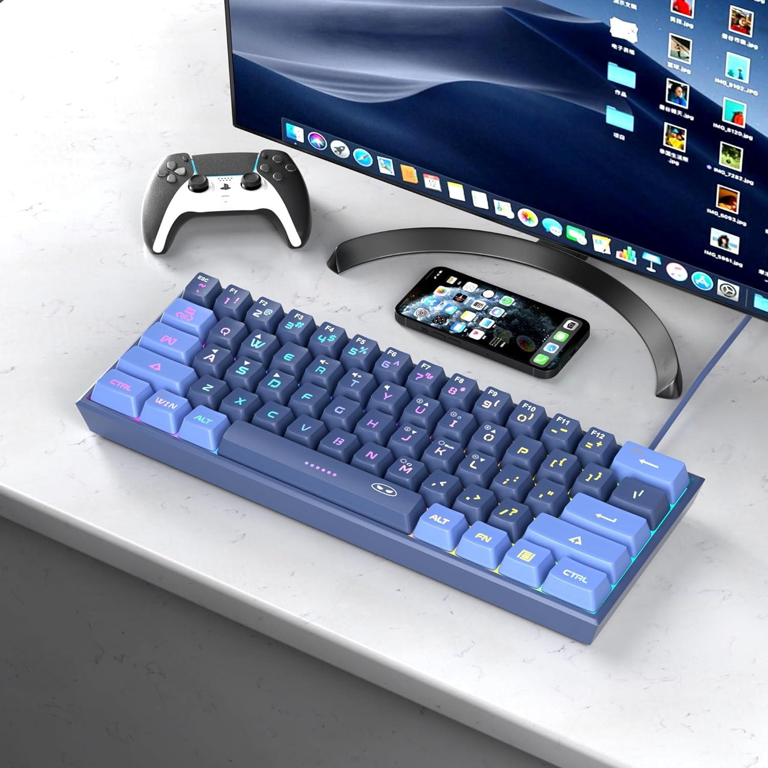 MageGee Mini 60% Wired Gaming Keyboard with RGB Lighting PC MageGee Mini 60% Wired Gaming Keyboard with RGB Lighting PC