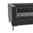 thumbnail image 5 of Steve Silver Isaac Modern Velvet Channel Stitch Loveseat, Gray, 5 of 9