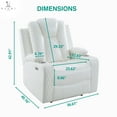 thumbnail image 3 of Set of 2 Power Reclining Theater Chairs with Adjustable Headrest, USB Charging, LED Ambient Lights, Cup Holders & Hidden Storage – Premium Air Leather Recliners for Home Theater & Gaming Color:White, 3 of 5