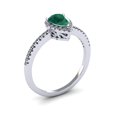 thumbnail image 2 of SuperJeweler 1 Carat Pear Shape Created Emerald and Halo Diamond Ring In Sterling Silver For Women, 2 of 6