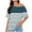 Navy, variant on DeHolifer T-Shirts for Women Skew Collar Strip Printed Off The Shoulder Short Sleeve Tee Tops Summer Trendy T-Shirts Black 2XL