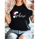 thumbnail image 1 of Camisetas con estampado para mujer, camisetas de manga corta de verano 2025, blusas casuales con cuello redondo para adolescentesWomen's Casual Crew Neck T-Shirt with Geometric Christmas Hat Print,, 1 of 7