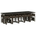 thumbnail image 4 of vidaXL 15 Piece Patio Dining Set with Cushions Brown Poly Rattan, 4 of 11