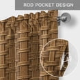 thumbnail image 6 of Vintage Rattan Farmhouse Short Window Curtain Valances, Minimalist Abstract Wicker Texture Brown Rod Pocket Kitchen Valances for Living Room Bedroom Bathroom Cafe 54" x 18", 6 of 8