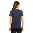 thumbnail image 2 of Sport-Tek Ladies PosiCharge Competitor Sleeve Blocked Neck Tee-4XL (True Navy/ Iron Grey), 2 of 6