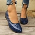 thumbnail image 2 of Chaussures Compensées pour Femmes à Bout Rond, Confortables, à Enfiler, en Cuir, Décontractées, Antidérapantes, Plates, 40, 2 of 8