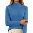 thumbnail image 1 of TINZ Chandail en Tricot pour Femmes Col Roulé Haut Décontracté Doux Confortable Extensible Blouse à Manches Longues pour Printemps Automne Hiver Jupe de Tennis pour Filles Jupes Latérales Universelles, 1 of 4