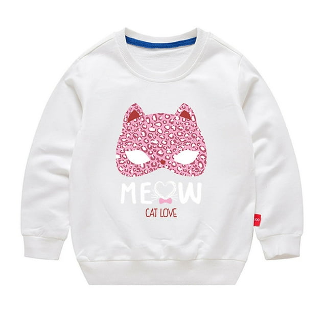 HNMKIU Chandails en Molleton de Printemps pour Filles Unisexes Enfants Imprimé Chandail T-Shirt Bébé Col Rond Manches Longues Hauts Blouse