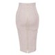 thumbnail image 1 of Women High Waist Striped Bandage Knee Length Midi Pencil Skirt Solid Color Zipper Bodycon Stretchy Slim Empire Skirt White XL, 1 of 4