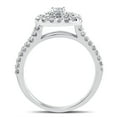 thumbnail image 3 of Pompeii 1 1/10ct Cushion Halo Diamond Engagement Wedding Ring Set 10K White Gold Carat, 3 of 4