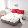 thumbnail image 5 of Homewish Kawaii Christmas Snowflake 7-Piece Bedding Comforter Set,Merry Xmas King Bedding Sets,Red White Bed Sheets For Kids,Luxury Bedroom Decor Reversible, 5 of 8