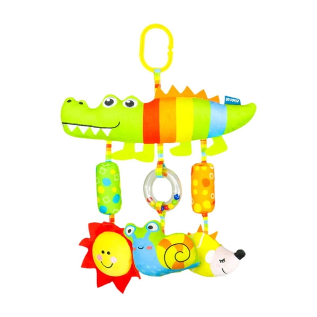 Cuna de la guardería móvil suave colgante chirriantes animales de peluche chimes de viento cunas de bebé sonorras de aprendizaje sensorial juguete