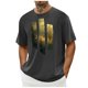 thumbnail image 5 of Camisa Casual de Cuello de la Tripulación de la Impresión de la Selva de Manga Corta Top Ligero de Poliéster para los Hombres, Camiseta de Manga Corta para el Uso Diario de Primavera Verano, 5 of 9