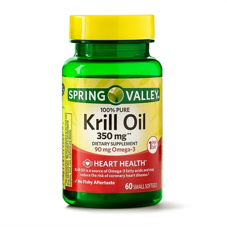 Spring Valley Krill 100% Pure Krill Oil Softgels 350 mg, 60 (Best Krill Oil Supplement Uk)