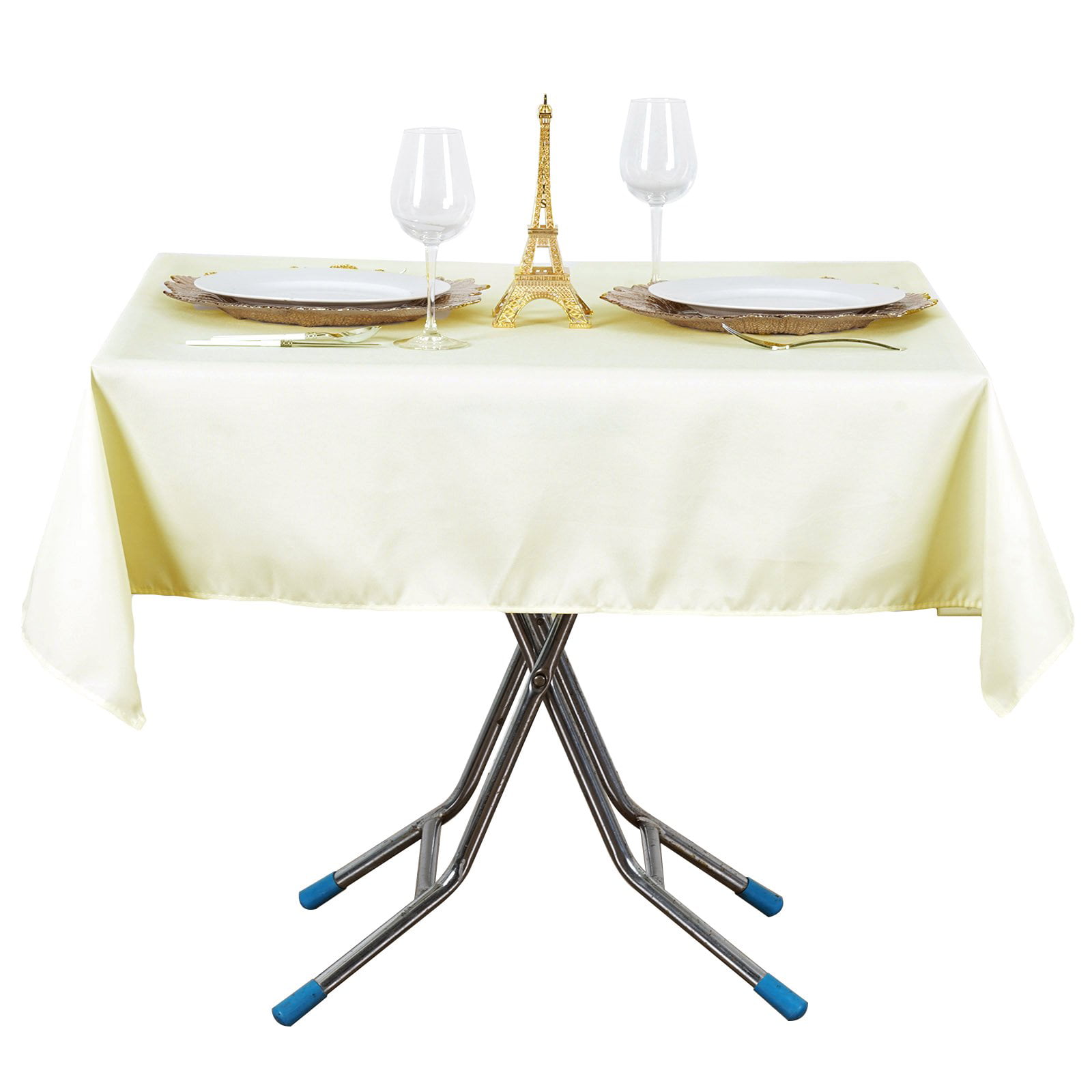 54" Inch White Round Tablecloth For Polyester Fabric For Catering Party 