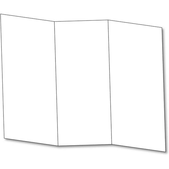 Blank Bright White Trifold Brochure Card Stock - 65lb Card Stock (176 Gsm) Scored for Easy Folding. - 50 Brochures Per Pack.
