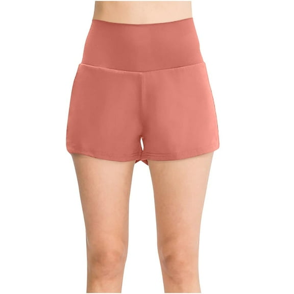 Patlollav Athletic Solid Color Shorts for Women Running Workout Gym Short Quick Dry High Waisted Shorts Pants