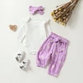 thumbnail image 2 of Byoo Infant Girls Outfits Knitting Ruffles Long Sleeve Bodysuit Pants Headband 3Pcs Set, 2 of 8