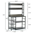 thumbnail image 2 of Chnnmbrn Bakers Rack Kitchen Steel Standard Baker's Rack with Microwave Compatibility,Gray, 2 of 8