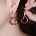 thumbnail image 3 of Elegant CZ Lucky Star Huggie Hoop Earrings for Women Brides 2 Tone Gold Jewelry, 3 of 9