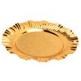 thumbnail image 4 of Bandeja redonda dorada para servir Bling Bling 20cm forma ondulada de abanico Acero inoxidable, 4 of 12