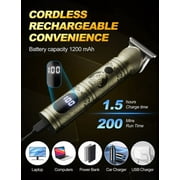 Cordless Beard Trimmer for Men Rechargeable Hair Trimmer for Men,Professional Hair Clippers Mens Electric Beard Trimmer Haircutting T-Blade Trimmer Kit, Edger Clippers with LED Display for Mens Gifts