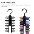 thumbnail image 2 of Tie Rack Hanger   Tie Rack Holder with 20 Hooks Non-Slip Clips  360 Degree Swivel  Space Saving Plastic Tie Organizer, 2 of 9