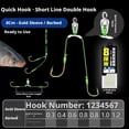 thumbnail image 4 of Pre-Tied Double-Hook Fishing Leaders, High Carbon Steel Hooks for Strength & Penetration, Quick-Connect Rigs for Efficient Angling(5,1set), 4 of 8