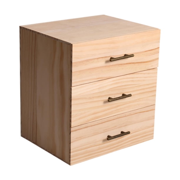 Organizador de madera para aceites esenciales, 3 cajones, con asa, para el hogar, soporte de madera para almacenamiento, estante de exhibición de