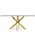 thumbnail image 2 of Corey Dining Table in Gold, Rectangle Dining Table, Glass Dining Table, Modern Rectangle Dining Table, Kitchen Dining Table with Tempered Glass, Rectangular Dining Table with Polished Stainless Steel, 2 of 2