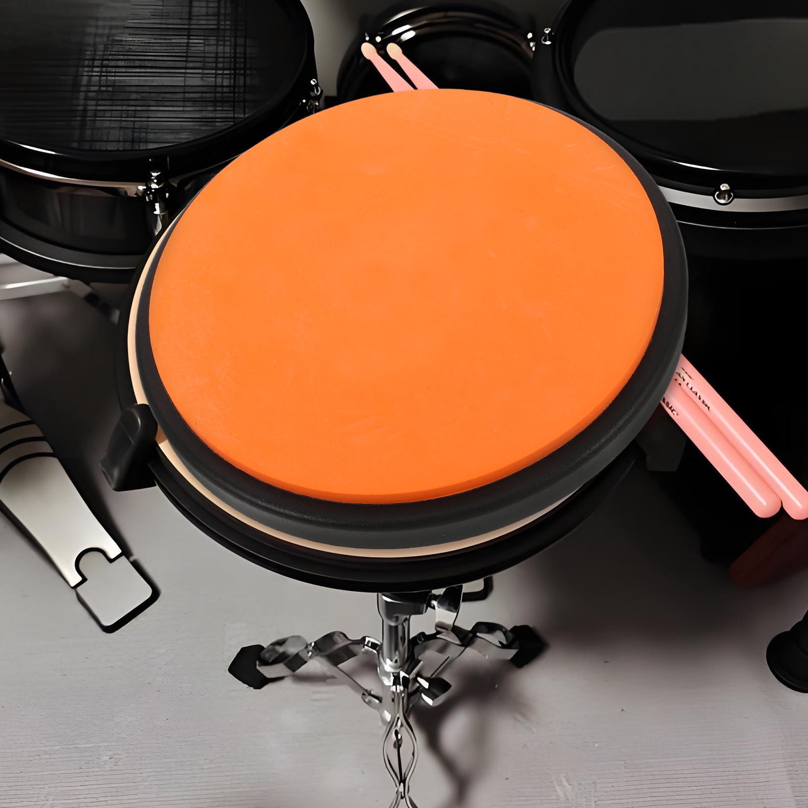 HEANUJJ Portable Silent Rubber Drum Practice Pad with Carry Bag, Quiet Snare Drum Pad for Effective Drumming Practice