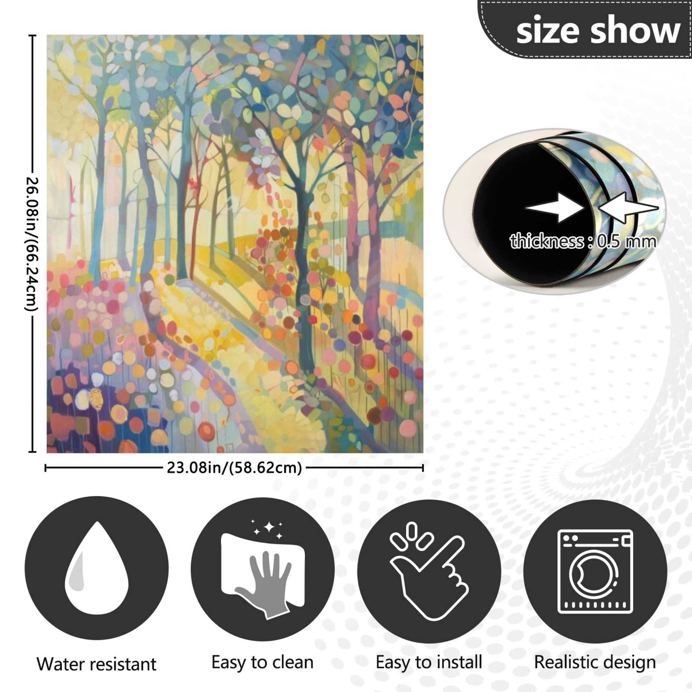 Dishwasher Magnetic Sticker 23x26 Inch Refrigerator Magnetic Sticker Washing Machine Magnetic Sticker Kitchen Panel Magnetic Sticker Home Decor Yellow Light and Trees