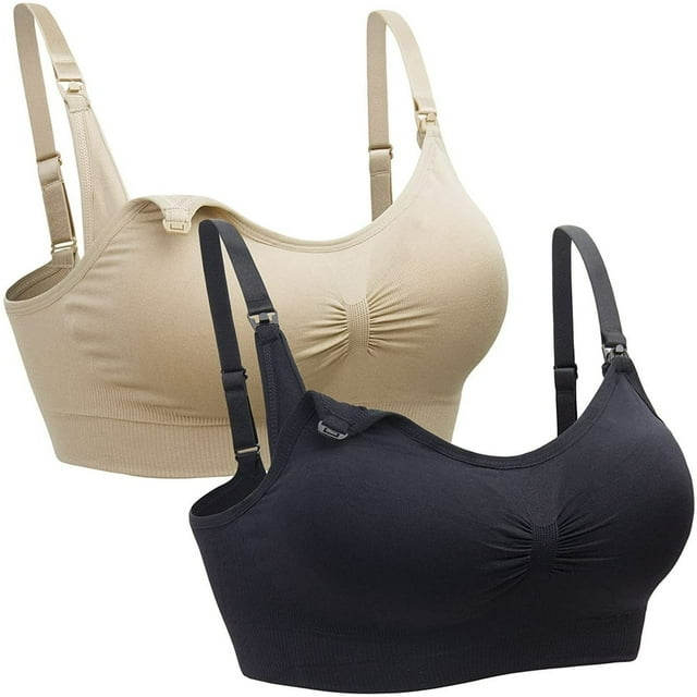 2PACK Nursing Bra Wireless Bra Women‘s Sleeping Maternity Bra Breastfeeding Bra