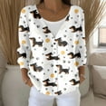 thumbnail image 2 of HCYSFG Womens Dachshund Print Cardigan Paw Bone Tennis Ball Graphic V Neck Button Front Long Sleeve Sweater Casual Open Front Top, 2 of 5