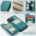 thumbnail image 3 of Mantto Case for iPhone 15 Plus with Card Holder, Retro PU Leather RFID Blocking Credit Card Slots Double Magnetic Clasp Flip Kickstand Shockproof Phone Cover for iPhone 15 Plus,Blue, 3 of 9
