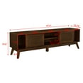 thumbnail image 2 of Noble House 67.9" Mid-Century Modern Rattan TV Stand, Media Console with Sliding Doors & Solid Wood Feet, Walnut, 2 of 8