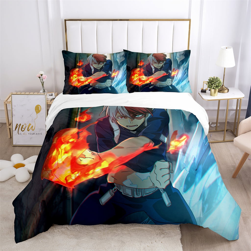 Cool 3PCS My Hero Academia Bedding Bed Set Twin Full Queen King Size with 2 Pillowcases Anime