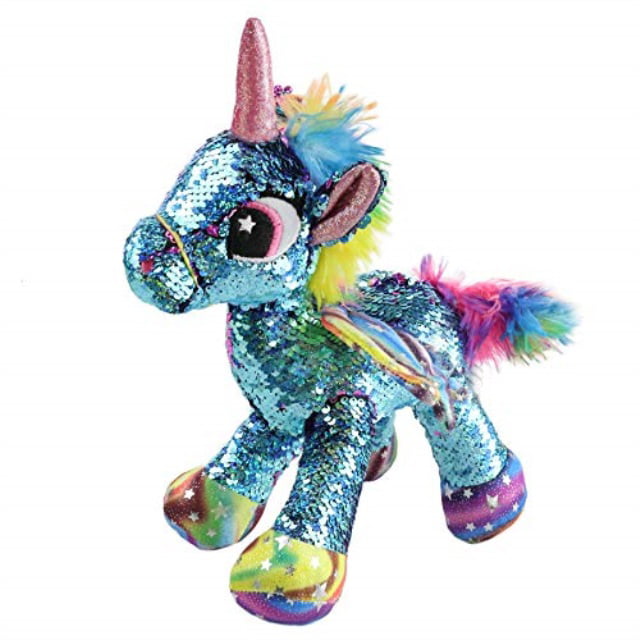 Rainbow Unicorn Plush Reversible Sequin Soft Toy Stuffed Animal Teddy Gift 