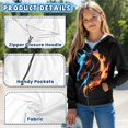 thumbnail image 6 of Forchrinse Girls' Fashion Hoodies & Sweatshirts Horse Full-Zip Hoodie for Girls Boys Ice Flame Print Long Sleeve Hooded Jacket Casual Outerwear with Pockets, 6 of 7