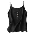 thumbnail image 5 of Breezora Women's Cotton Linen Spaghetti Strap Tank Top Sleeveless Loose Fit Casual With Decorative Button For Summer Vacation, 5 of 10