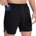 thumbnail image 4 of Sngxgn Men's Shorts Casual Classic Fit Stylish Elastic Waist Summer Beach Shorts with Pockets Sport Shorts(Black,M), 4 of 7