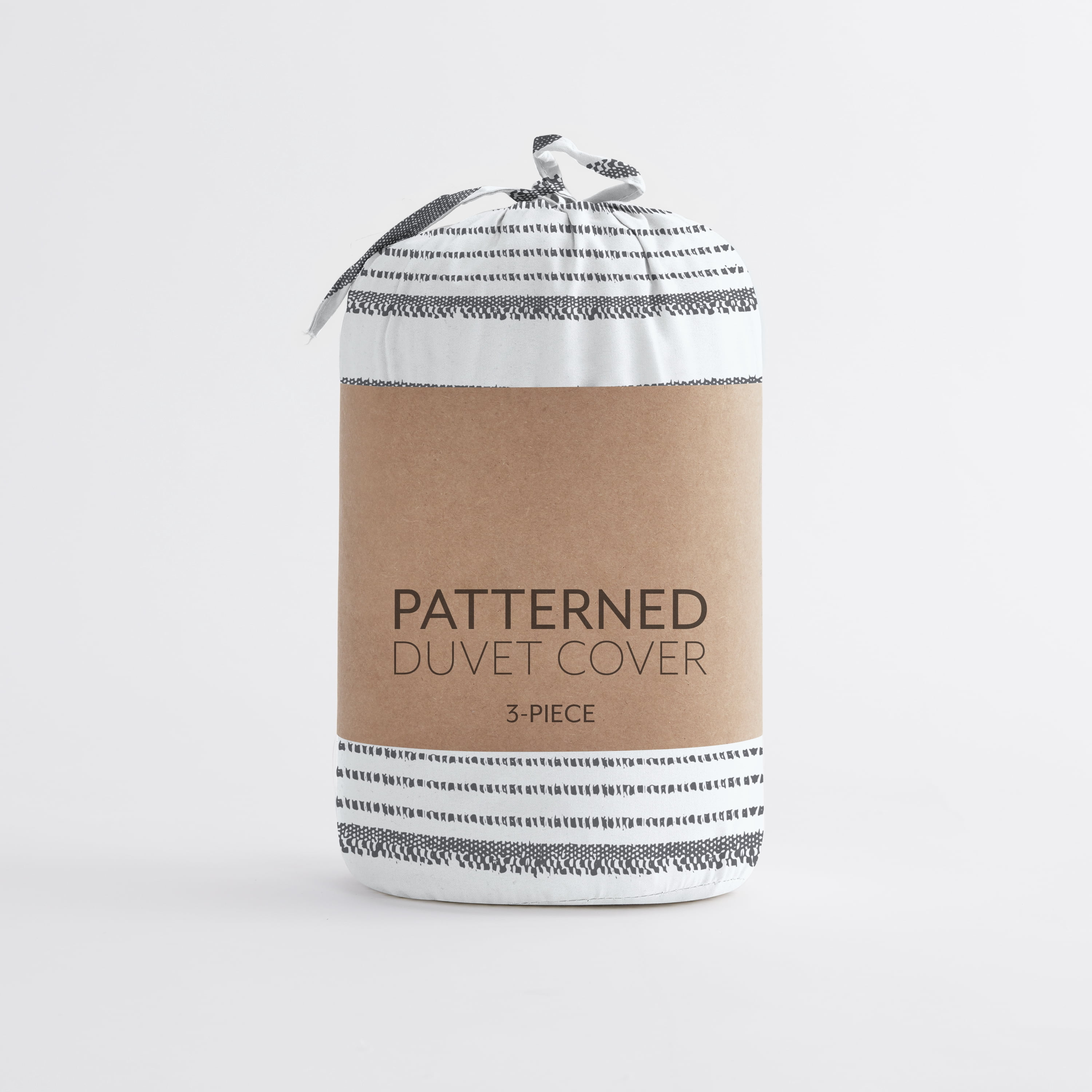 Noble Linens Light Gray Vintage Stripe Pattern 2-Piece Duvet Cover Set, Twin/TwinXL