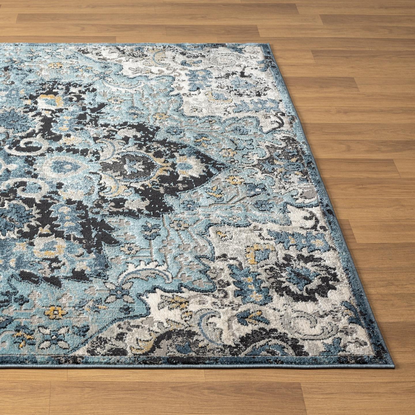 Luxe Weavers Moroccan Blue 8x10 Medallion Area Rug, Floral Living Room Carpet