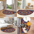 thumbnail image 7 of CURLYOOT Boho Mandala Flowers Half Round Door Mat, Indoor Outdoor Entrance Rug, Semi Circular Area Rug, Non Slip Washable Absorbent Doormat, Laundry Room Rug 40'' x 63'', 7 of 7